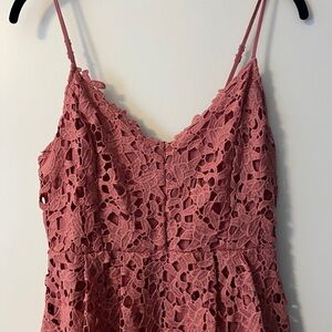 Pink Lace Midi Dress